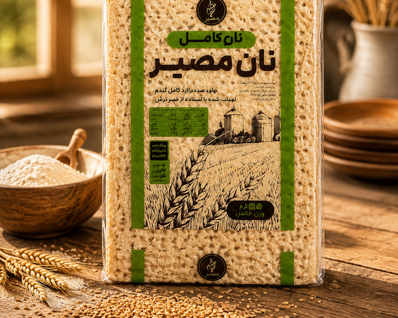 عکس نمونه محصول نان کامل لواش مستطیلی