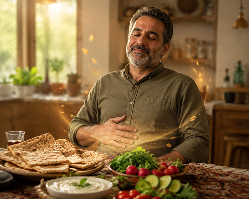 تصویر گندم‌زار بومی با نان‌های لواش مستطیلی خشک‌شده با رنگ طلایی طبیعی
